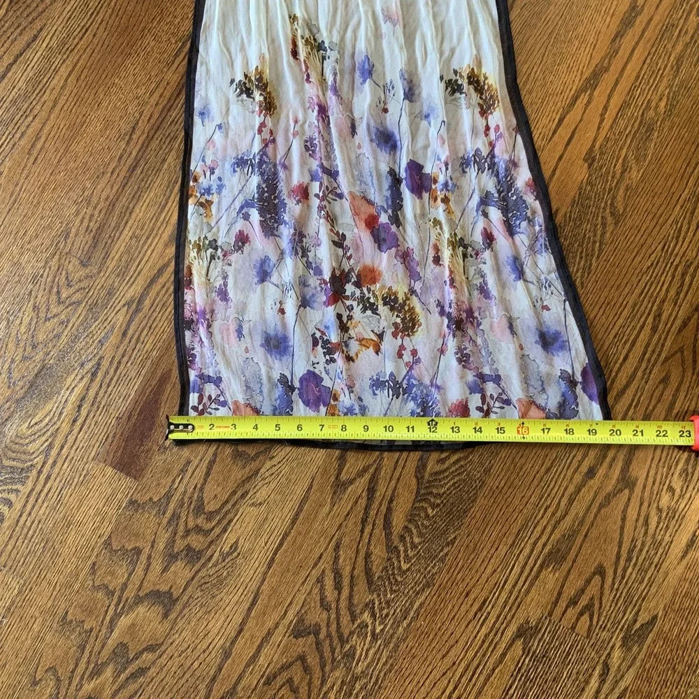 Sevya Handmade Scarf One Size Silk Floral Sheer Multicolor‎ Fairy Feminine EUC